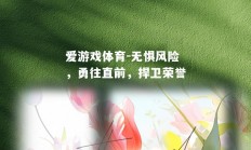 爱游戏体育-无惧风险，勇往直前，捍卫荣誉